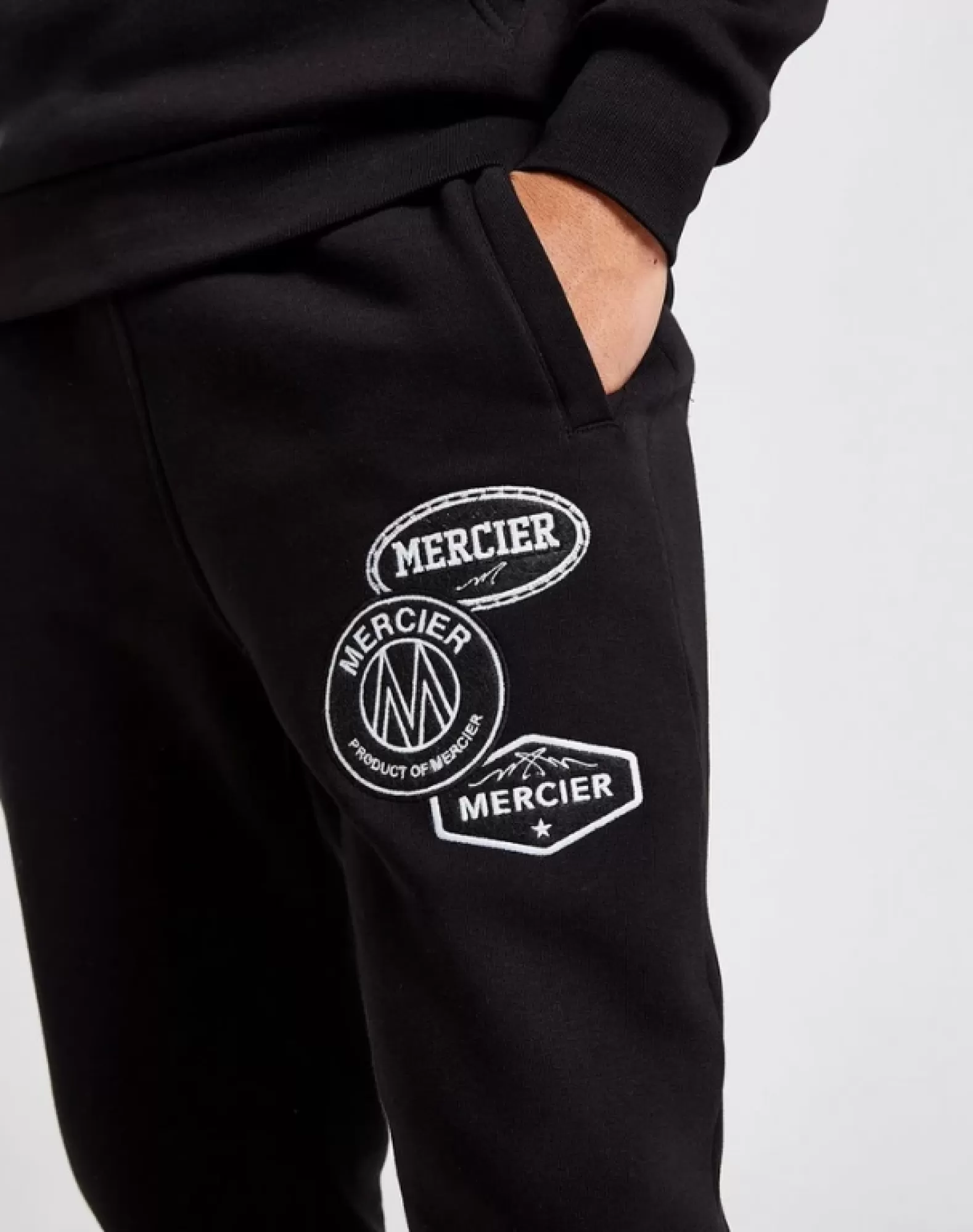 black_mono_badge_joggers_3.webp Clearance Mercier Black Mono Badge Joggers