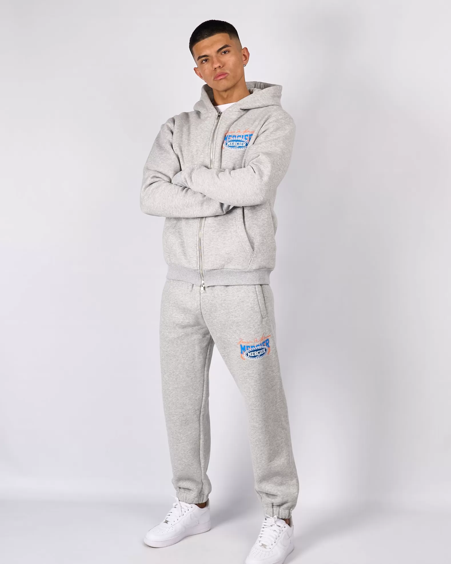 grey_marl_maison_de_mercier_zip_hood_2.webp Cheap Mercier Grey Marl Maison De Zip Hood