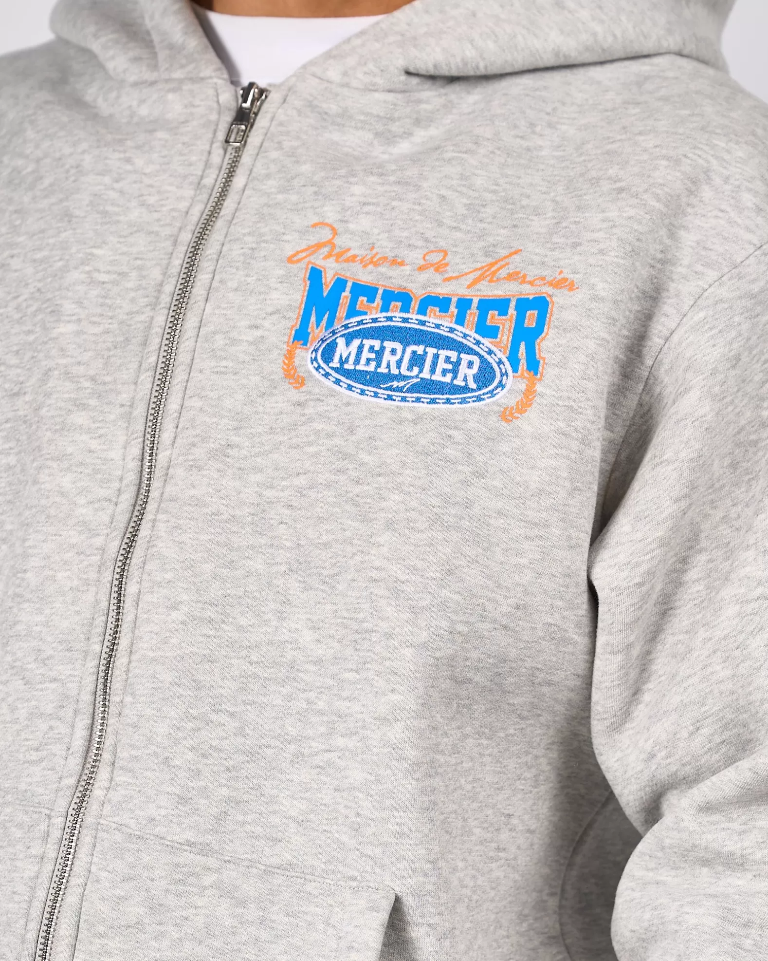 grey_marl_maison_de_mercier_zip_hood_4.webp Cheap Mercier Grey Marl Maison De Zip Hood