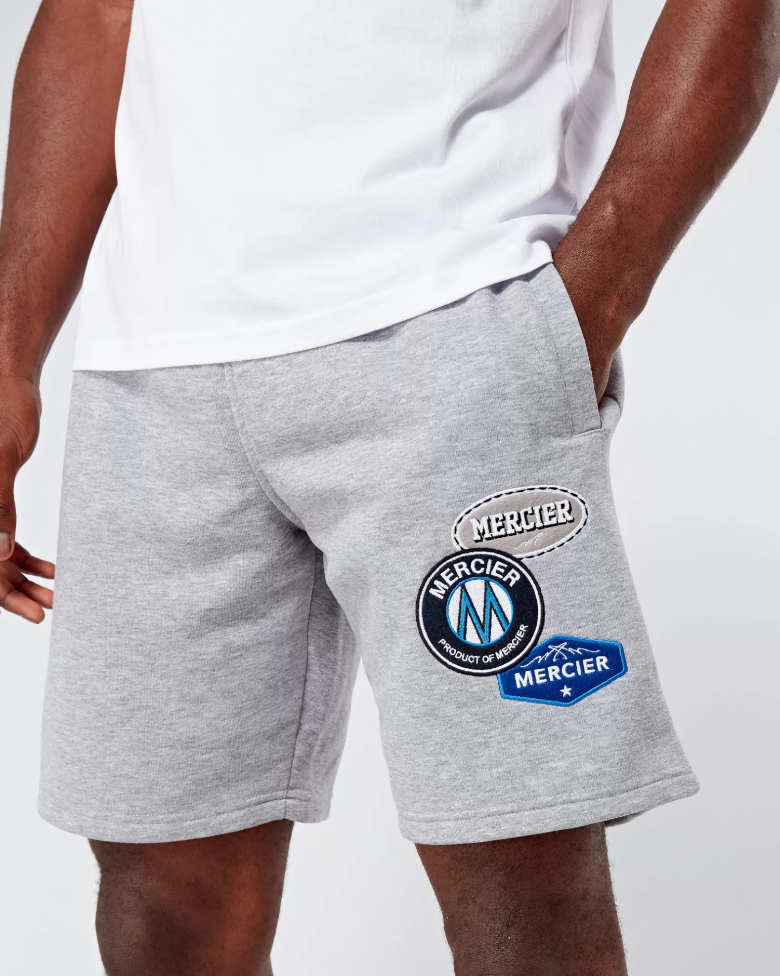 grey_marl_og_mercier_badge_shorts_3.webp Flash Sale Mercier Grey Marl OG Badge Shorts
