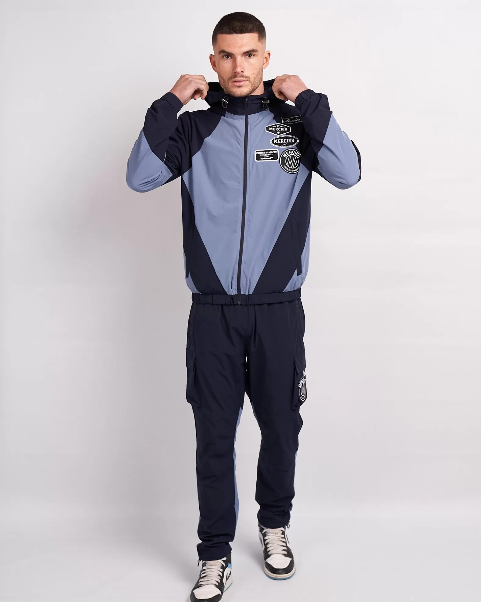 navy_placid_blue_mono_badge_panelled_windbreaker_2.webp Cheap Mercier Navy Placid Blue Mono Badge Panelled Windbreaker