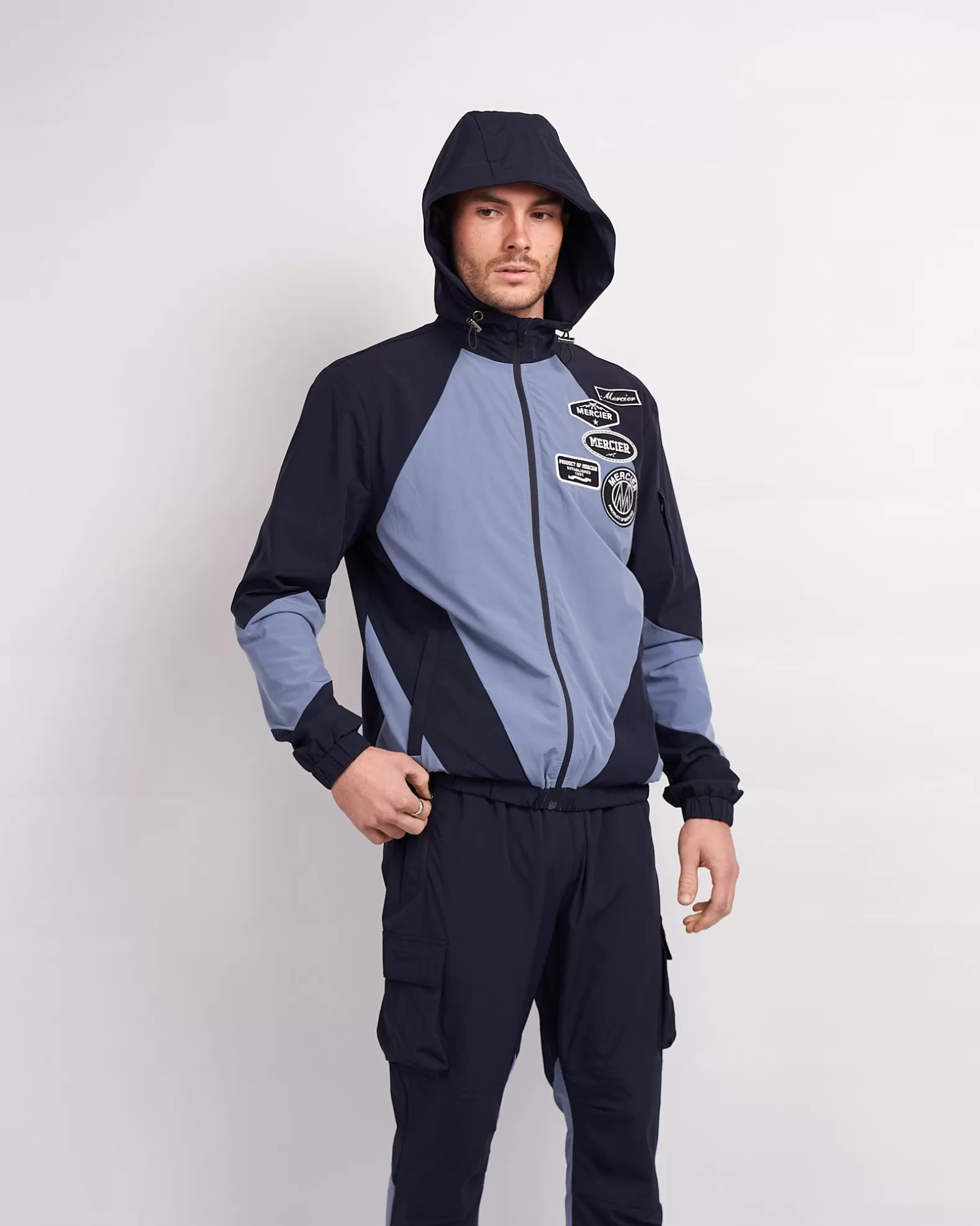 navy_placid_blue_mono_badge_panelled_windbreaker_5.webp Cheap Mercier Navy Placid Blue Mono Badge Panelled Windbreaker