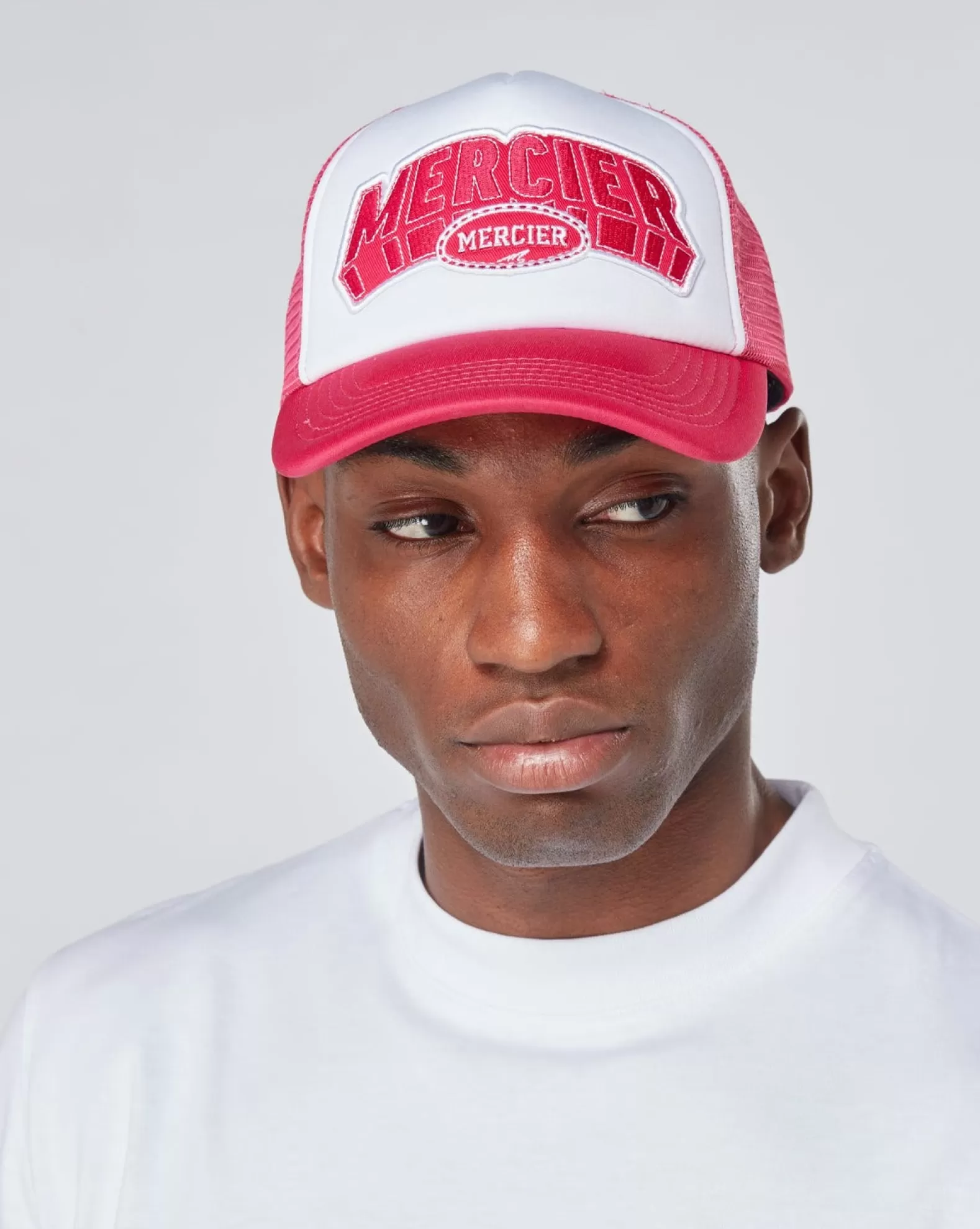 pink_white_mercier_court_foam_trucker_3.webp Shop Mercier Pink White Court Foam Trucker