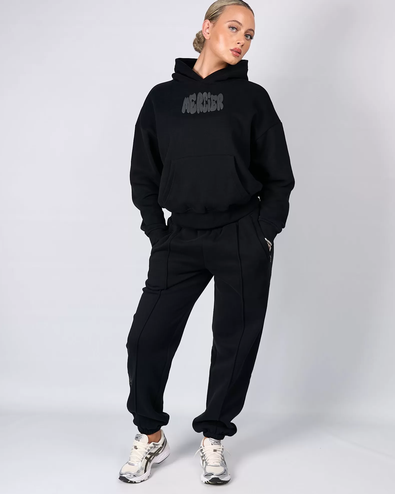womens_black_charcoal_bubble_hoodie_3.webp Store Mercier Womens Black Charcoal Bubble Hoodie