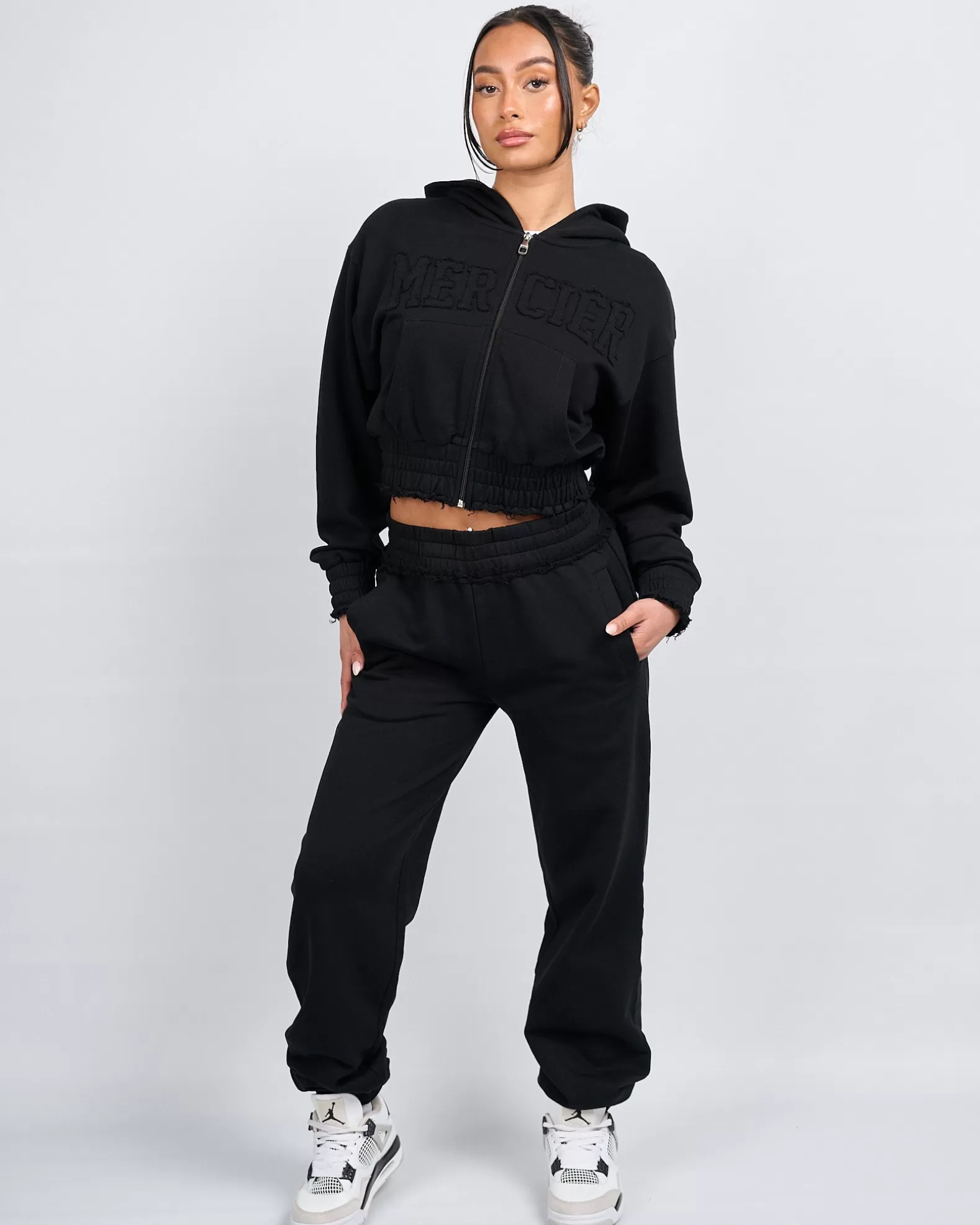 womens_black_distressed_cropped_hoodie_2.webp Discount Mercier Womens Black Distressed Cropped Hoodie
