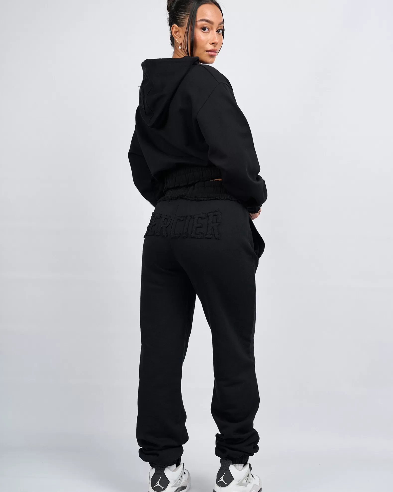 womens_black_distressed_joggers_3.webp Hot Mercier Womens Black Distressed Joggers