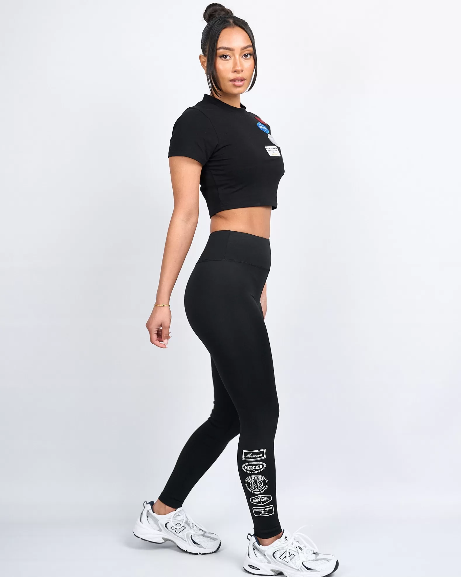 womens_black_mercier__badge_leggings_2.webp Outlet Mercier Womens Black 2.0 Badge Leggings