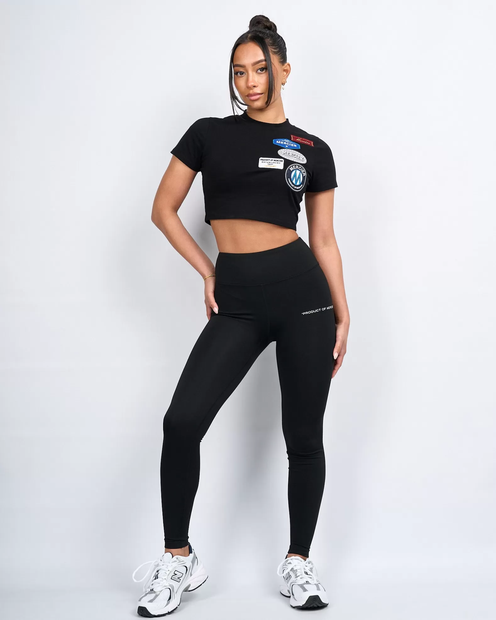 womens_black_mercier__badge_leggings_3.webp Outlet Mercier Womens Black 2.0 Badge Leggings