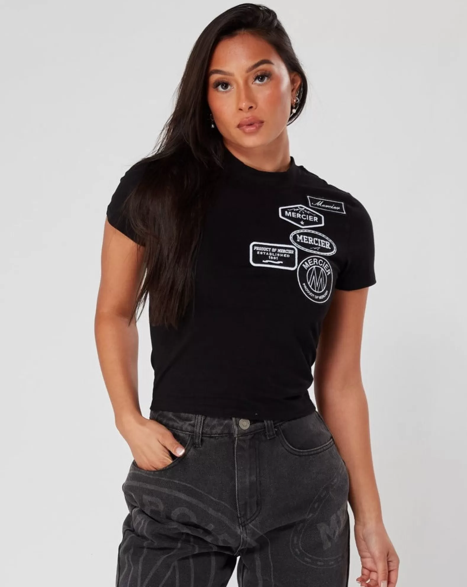 womens_black_mono_badge_fitted_tshirt_3.webp Cheap Mercier Womens Black Mono Badge Fitted Tshirt