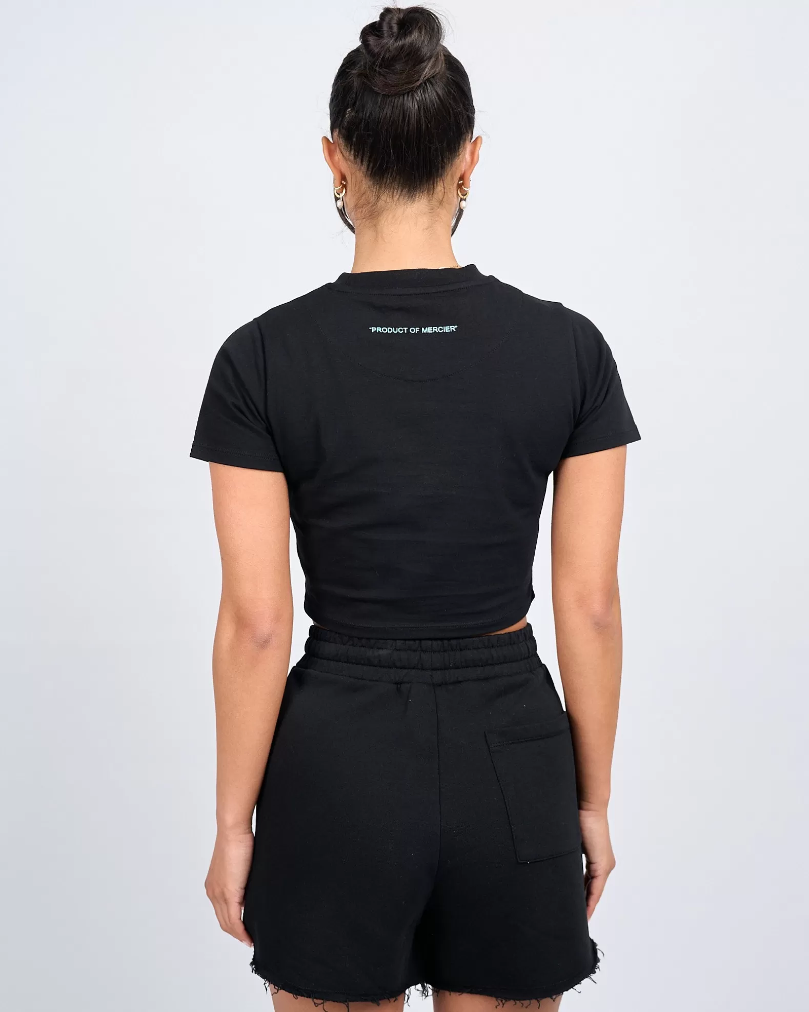 womens_black_tiffany_badge_raw_edge_baby_tshirt_3.webp Clearance Mercier Womens Black Tiffany Badge Raw Edge Baby Tshirt