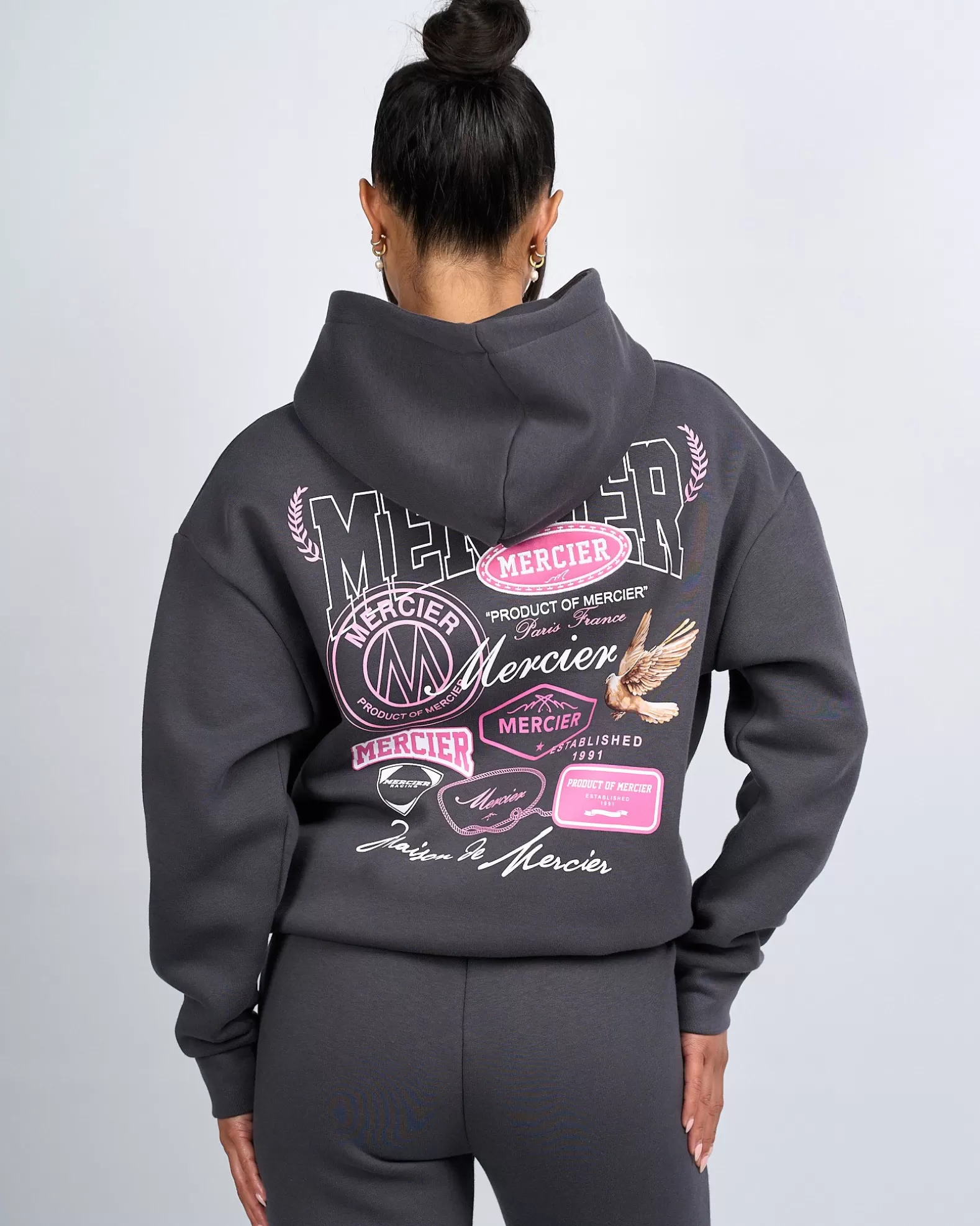 womens_charcoal_pink_multi_tour_hoodie_3.webp Store Mercier Womens Charcoal Pink Multi Tour Hoodie