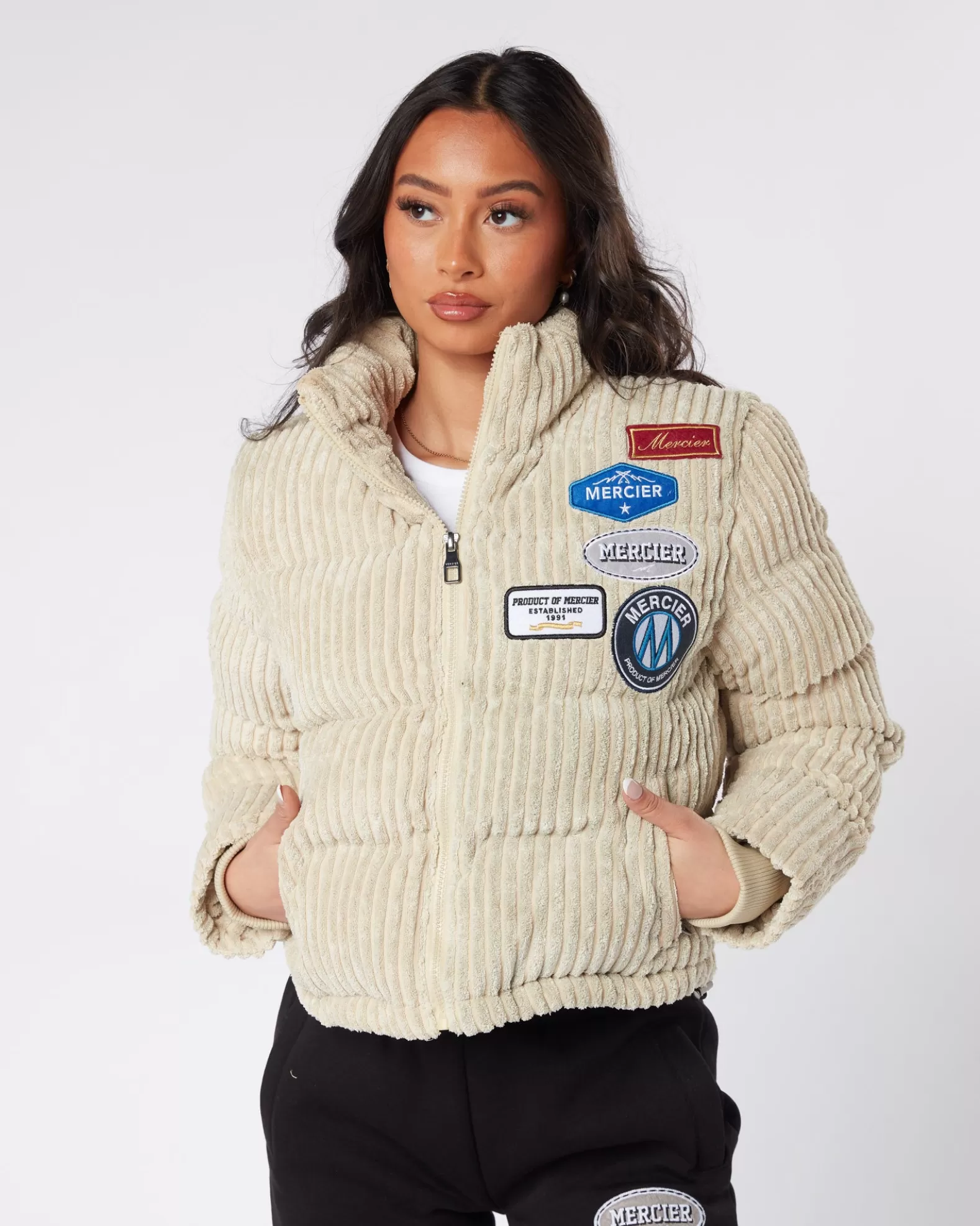 womens_cord_beige_og_badge_jacket_2.webp Outlet Mercier Womens Cord Beige OG Badge Jacket
