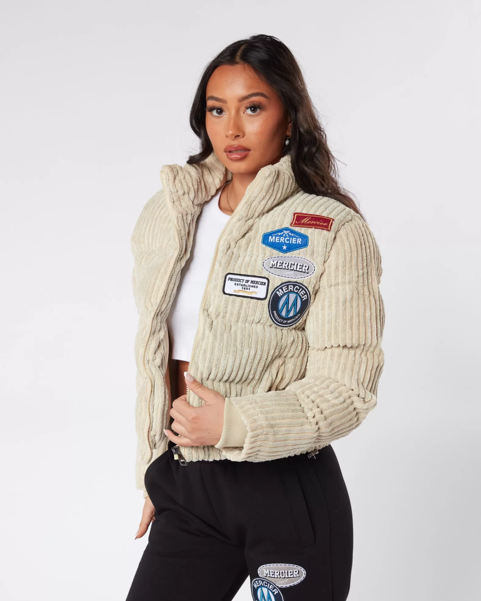 womens_cord_beige_og_badge_jacket_5.webp Outlet Mercier Womens Cord Beige OG Badge Jacket
