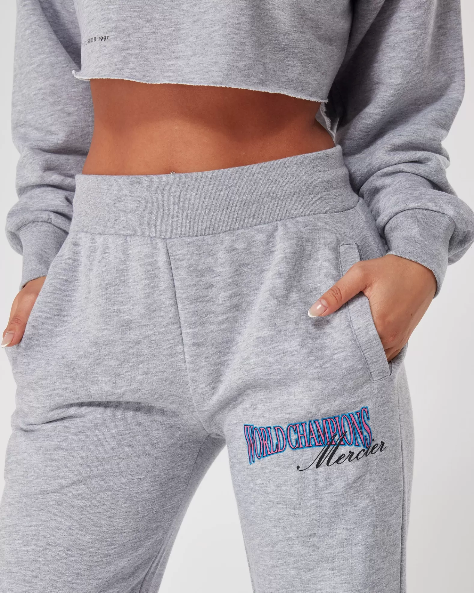womens_grey_marl_champions_joggers_2.webp Clearance Mercier Womens Grey Marl Champions Joggers