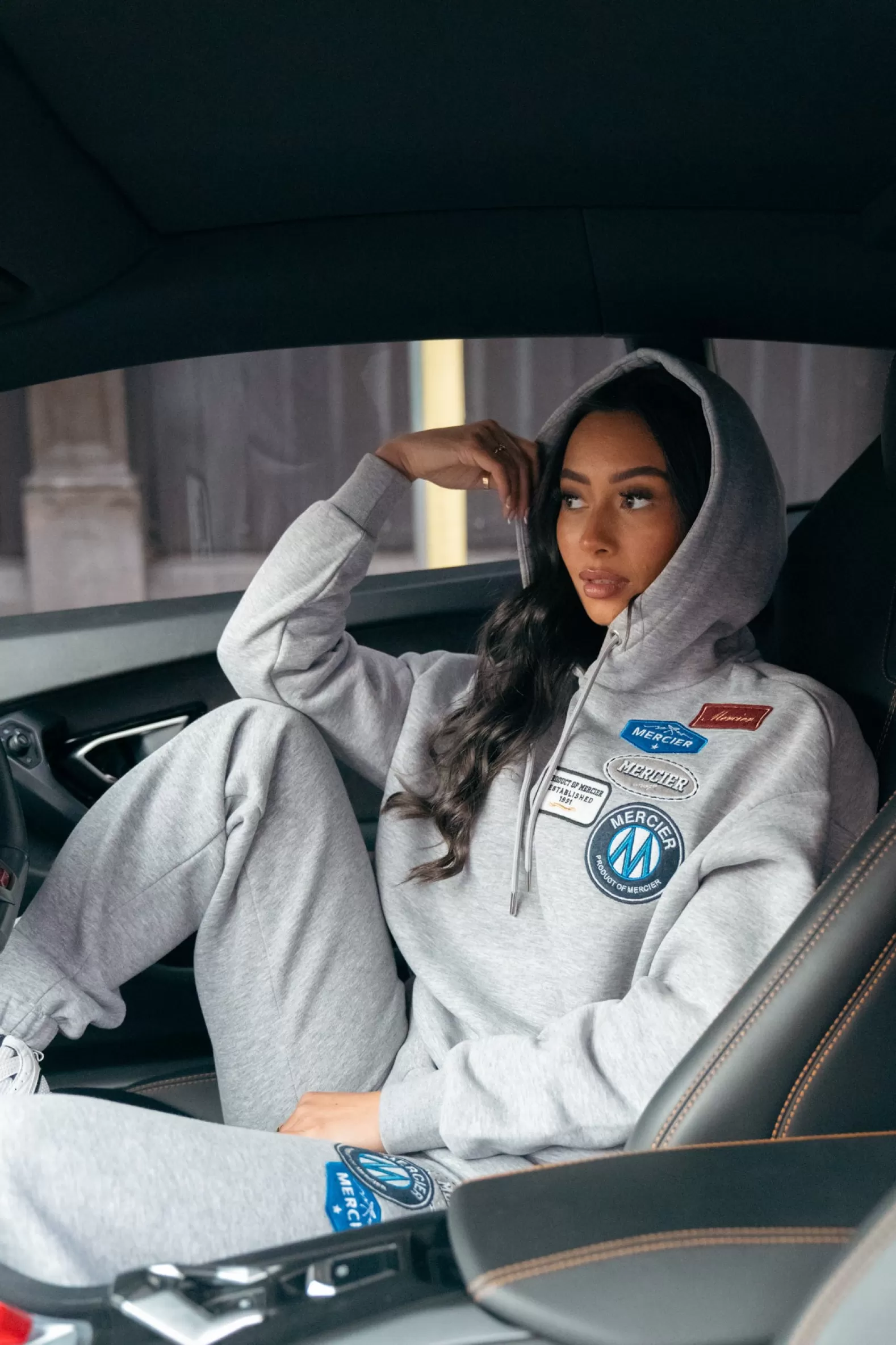 womens_grey_marl_mercier_original_badge_hoodie_5.webp Cheap Mercier Womens Grey Marl Original Badge Hoodie