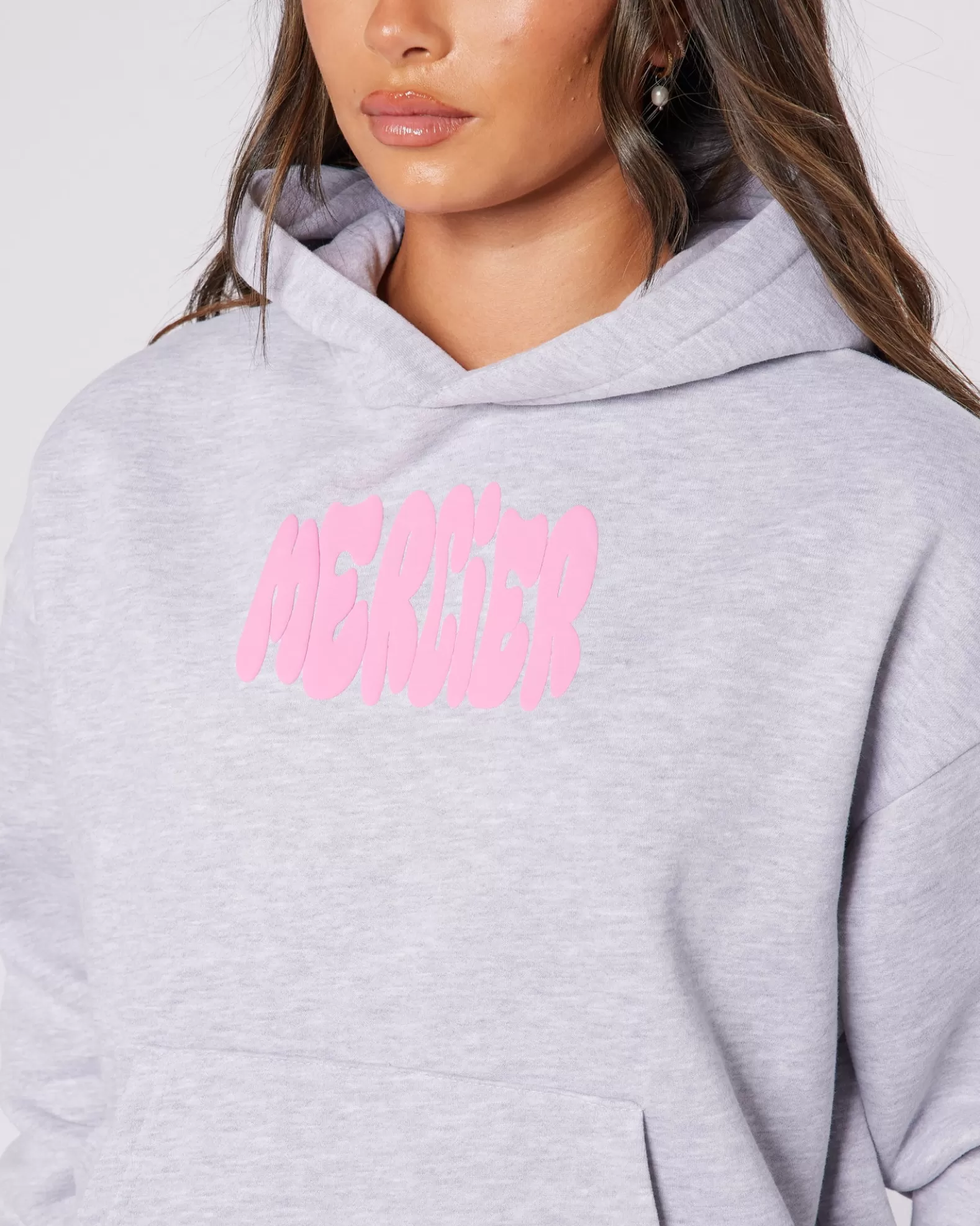 womens_grey_pink_bubble_hoodie_2.webp Store Mercier Womens Grey Pink Bubble Hoodie