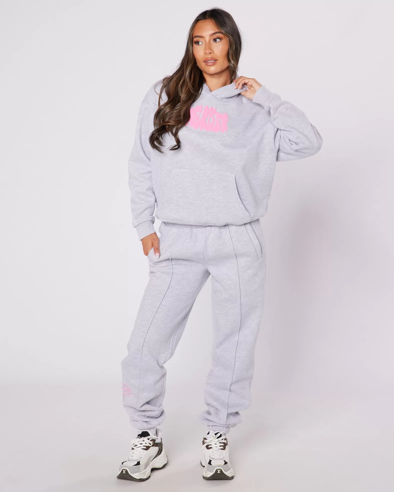 womens_grey_pink_bubble_hoodie_3.webp Store Mercier Womens Grey Pink Bubble Hoodie