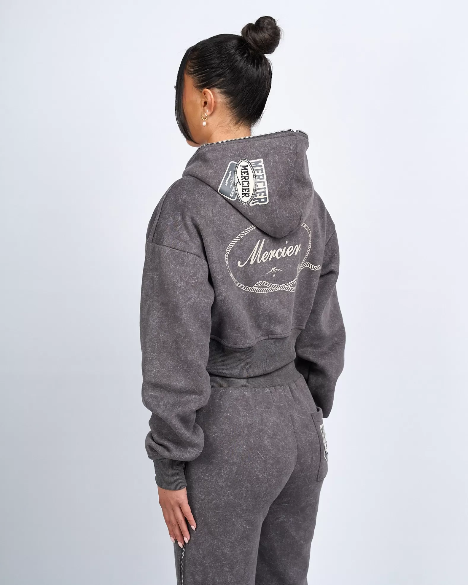 womens_grey_round_up_cropped_hoodie_4.webp Store Mercier Womens Grey Round Up Cropped Hoodie