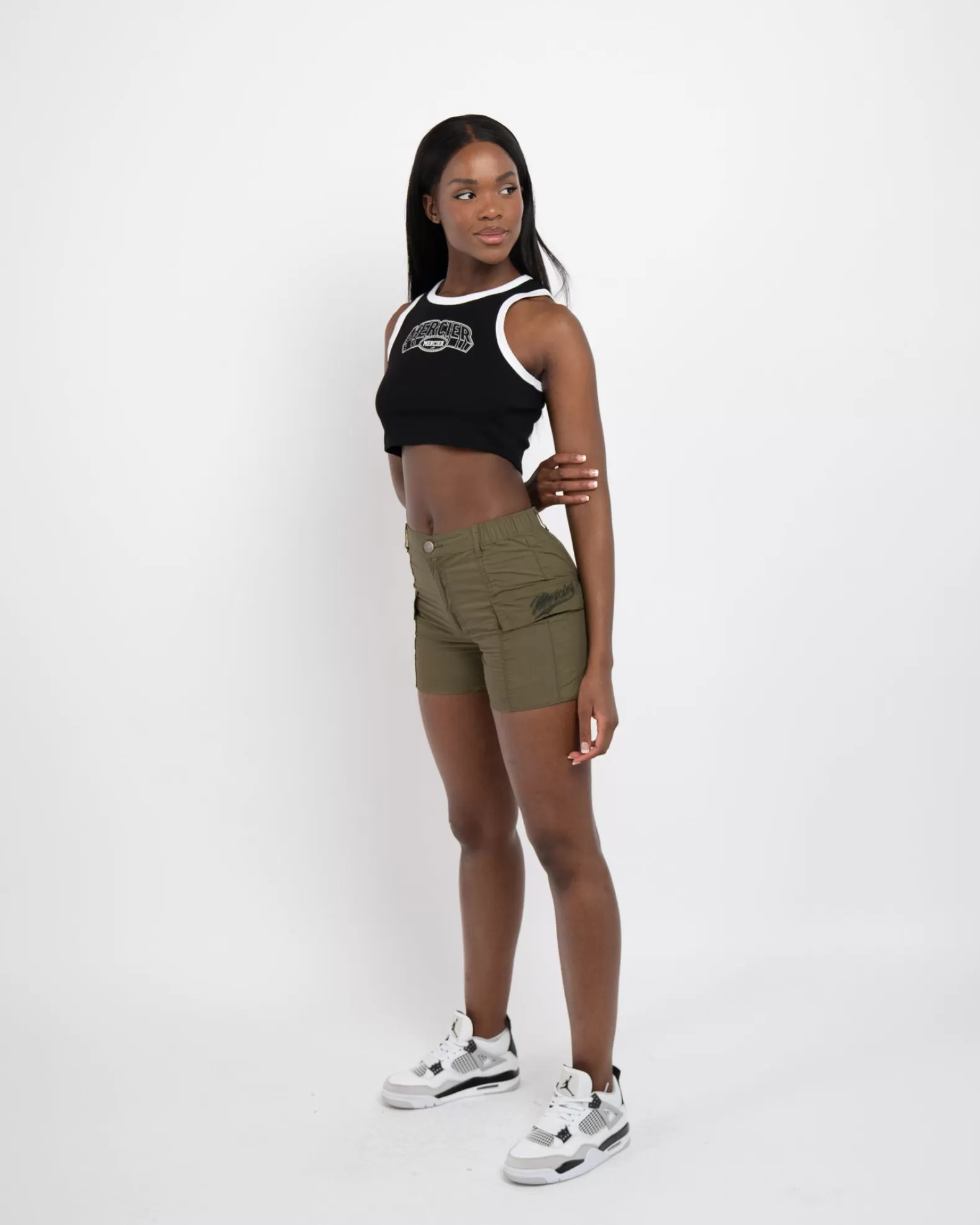 womens_khaki_mercier_perrier_cargo_shorts_4.webp Fashion Mercier Womens Khaki Perrier Cargo Shorts