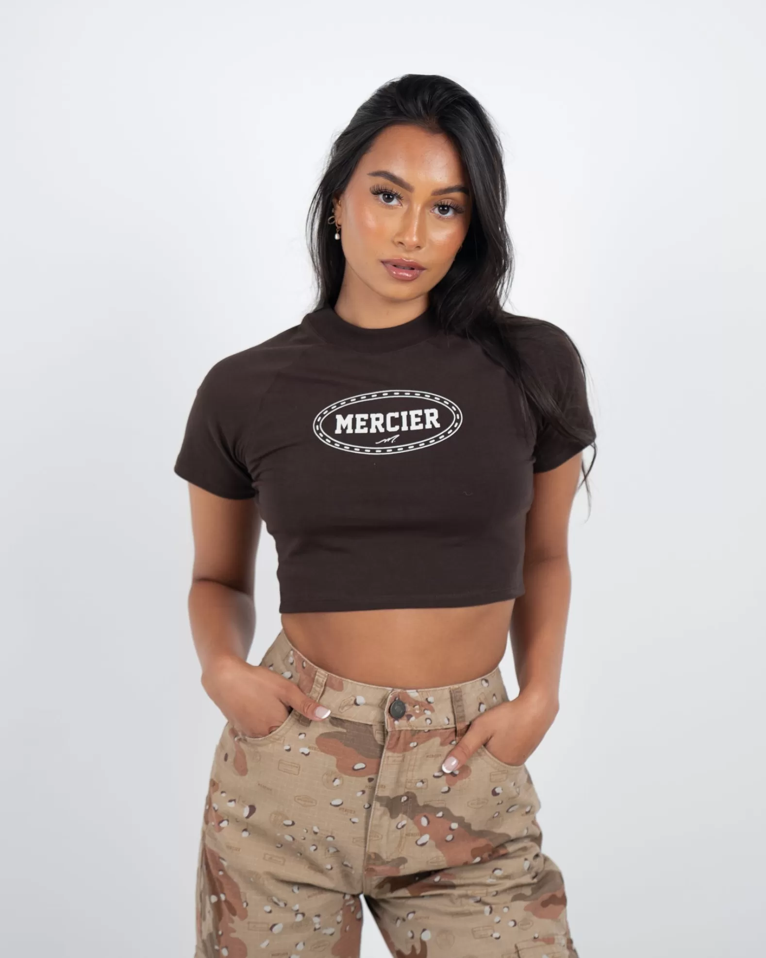 womens_mercier_chocolate_maison_crop_tshirt_2.webp Best Sale Mercier Womens Chocolate Maison Crop T-Shirt