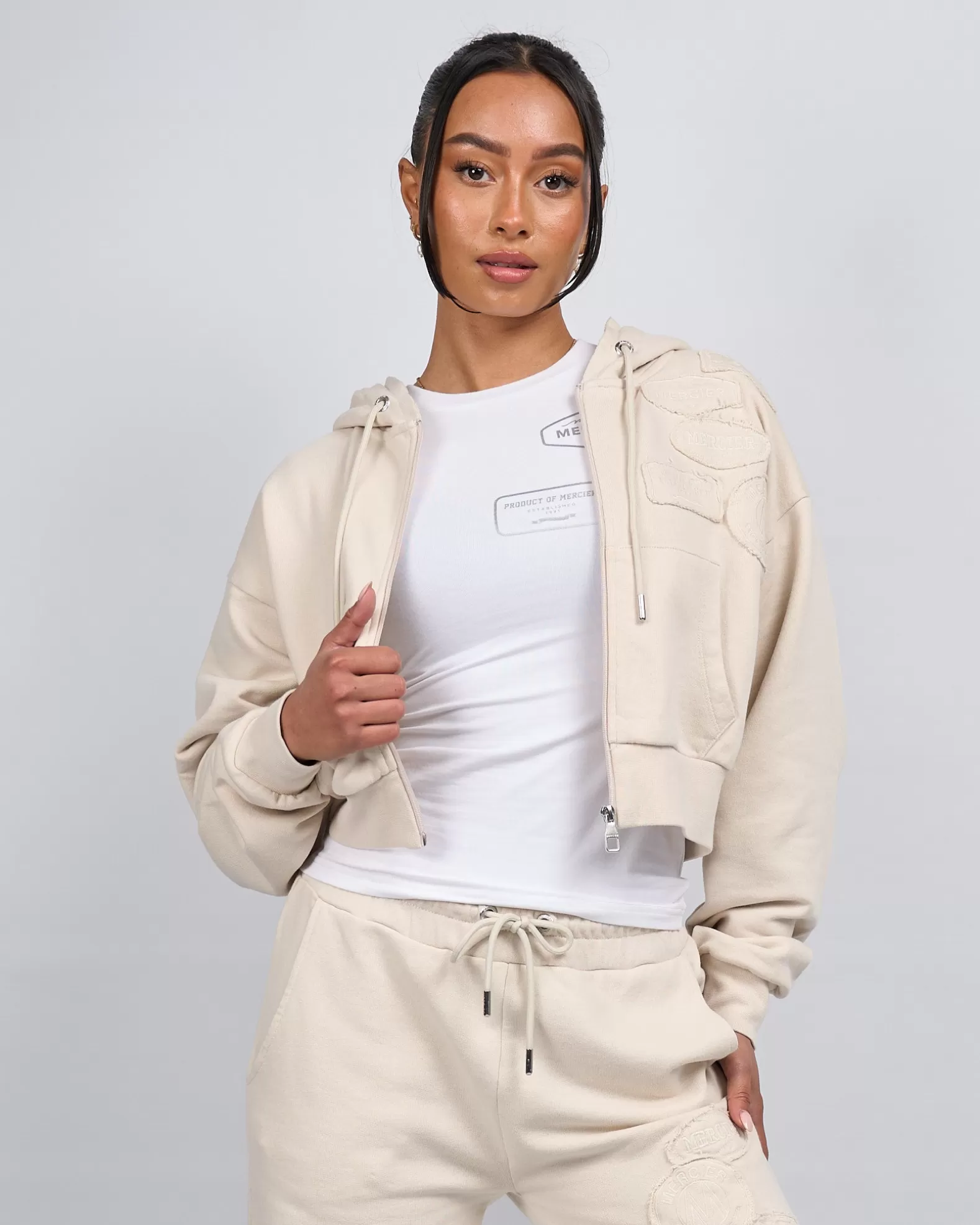womens_stone_og_badge_raw_cropped_hoodie_2.webp Online Mercier Womens Stone OG Badge Raw Cropped Hoodie
